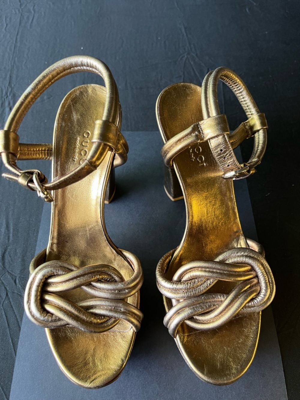 Gucci vintage metallic heels